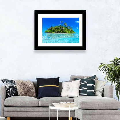 Tropical Island Lagoon Split-level Seascape Wall Art