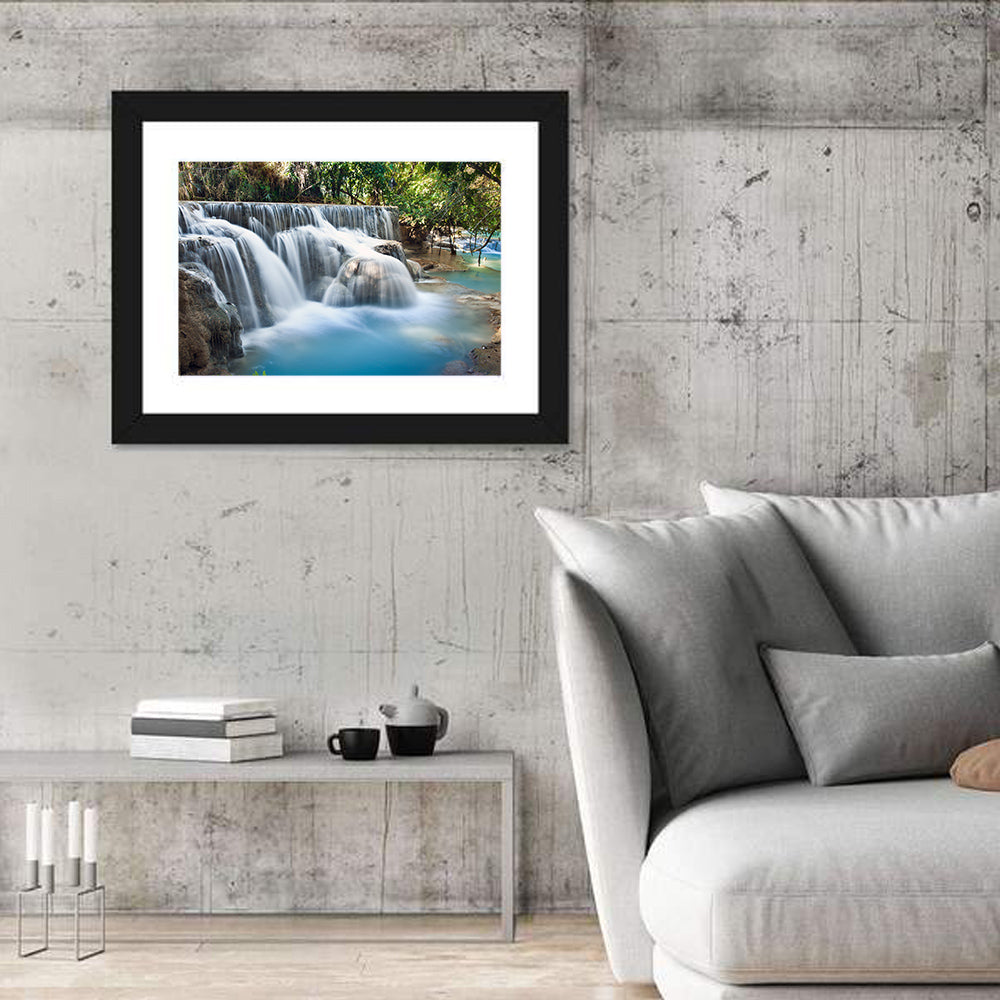 Kuang Si Falls, Luang Prabang Wall Art in a room, landscape