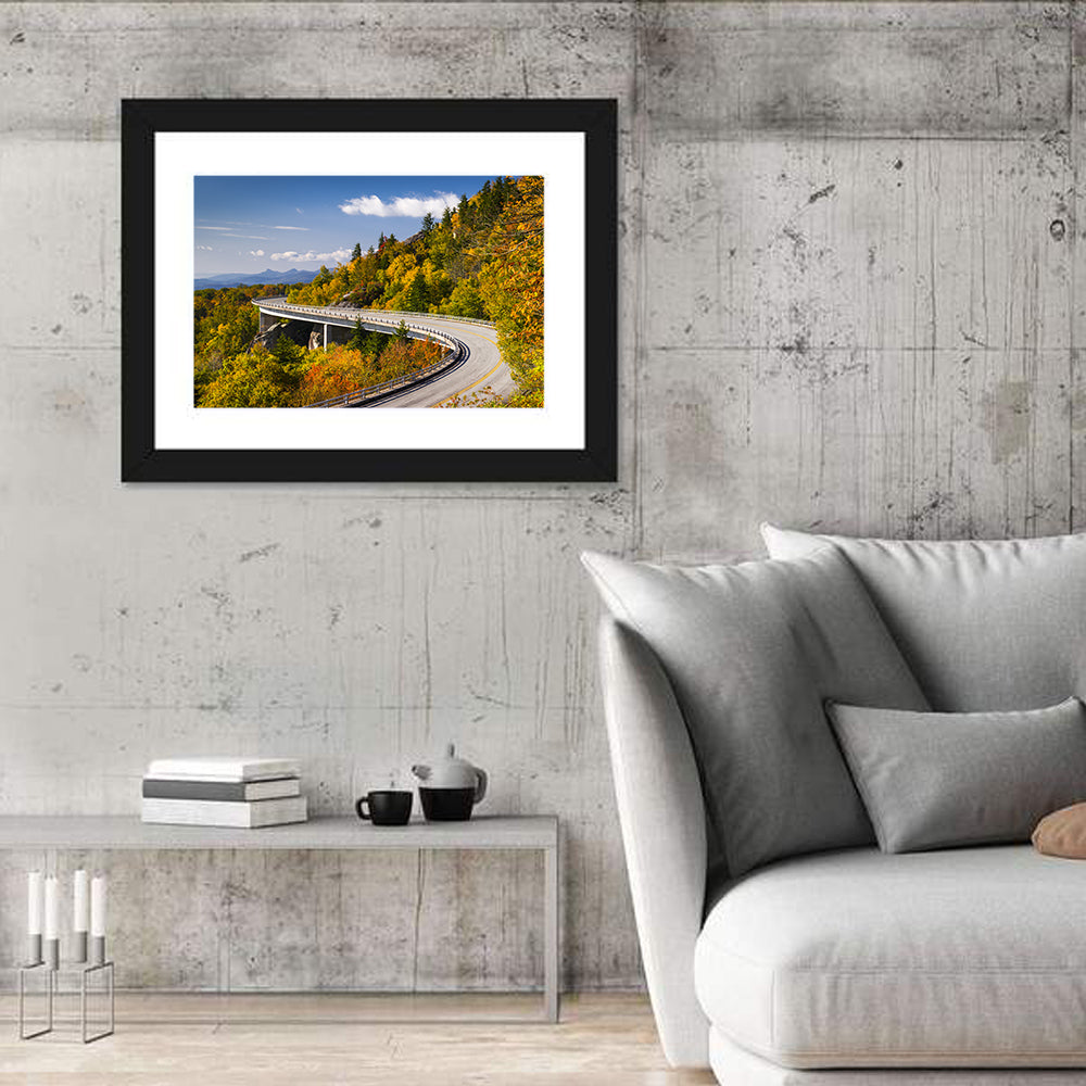 Linn Cove Viaduct at Grandfather Mountain Wall Art in a room, landscape