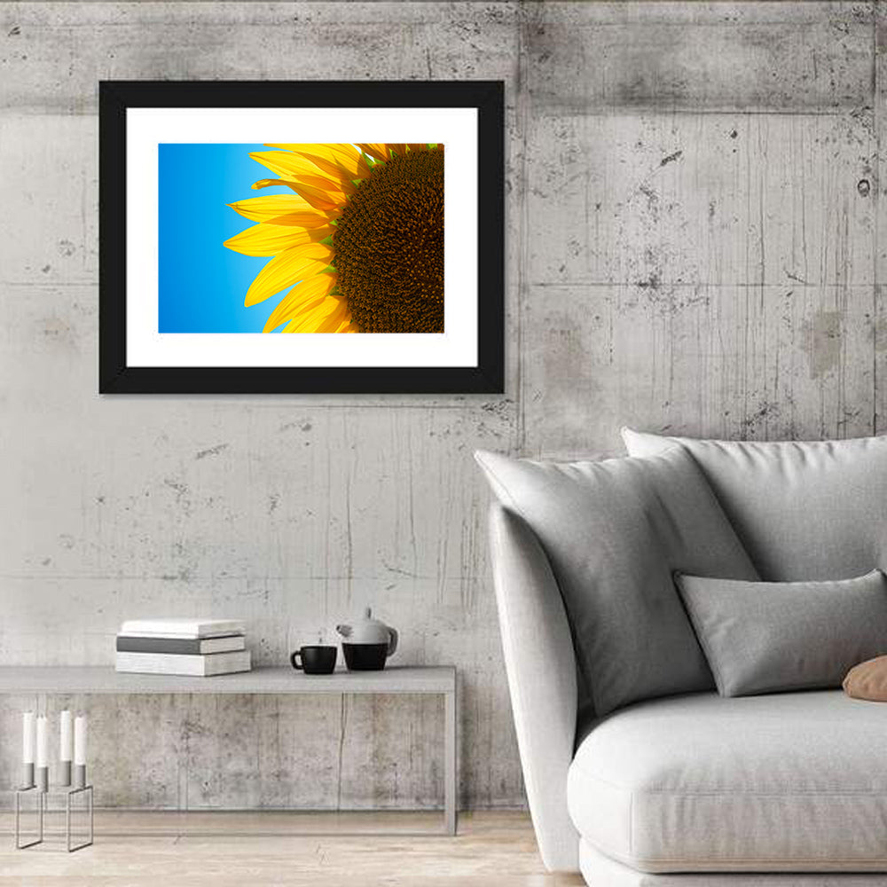 Sunflower Close-up Wall Art in a room, landscape