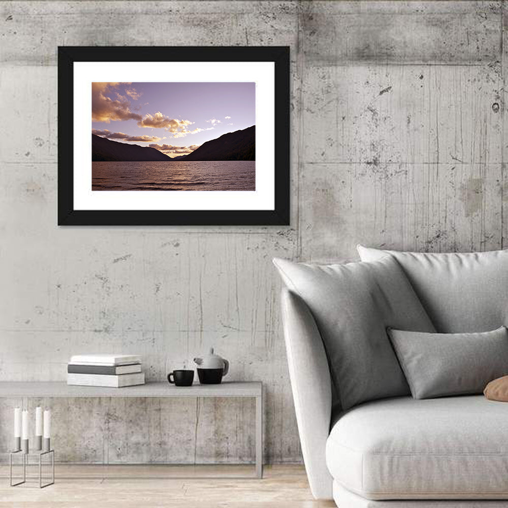 Purple Sunset Over Lake Crescent Wall Art