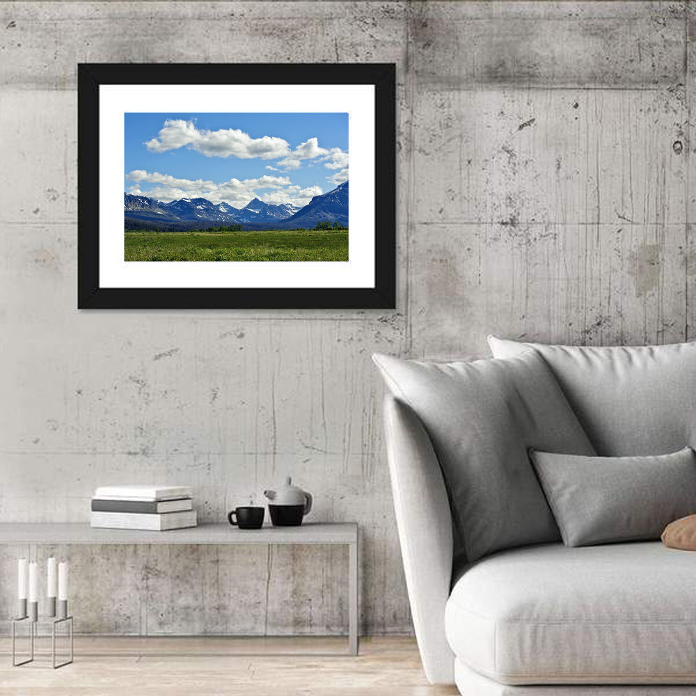 Montana Rocky Mountains Wall Art in a room, landscape