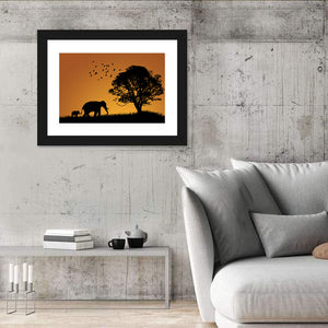 African Elephant's Family Wall Art