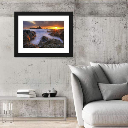 Tramore Rocky Coast Sunset Wall Art