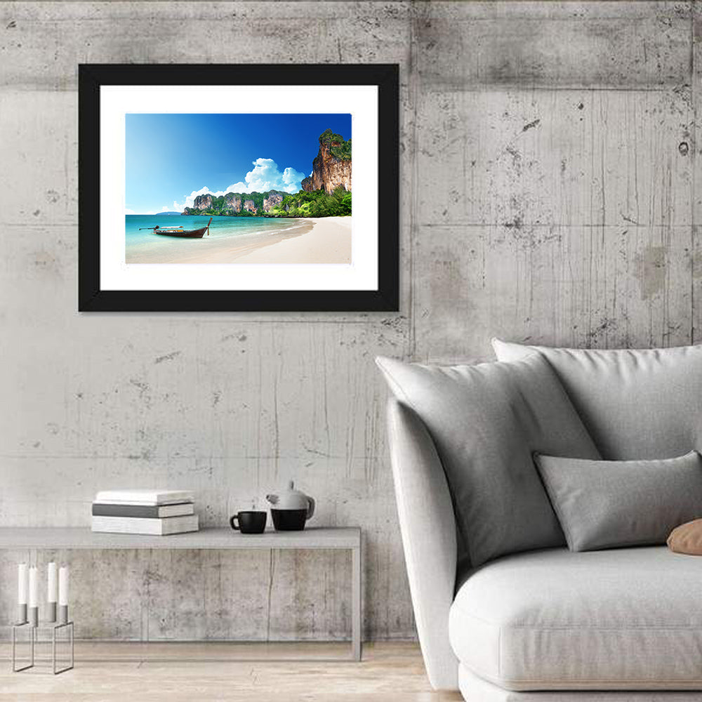 Railay Beach View, Krabi Wall Art in a room, landscape