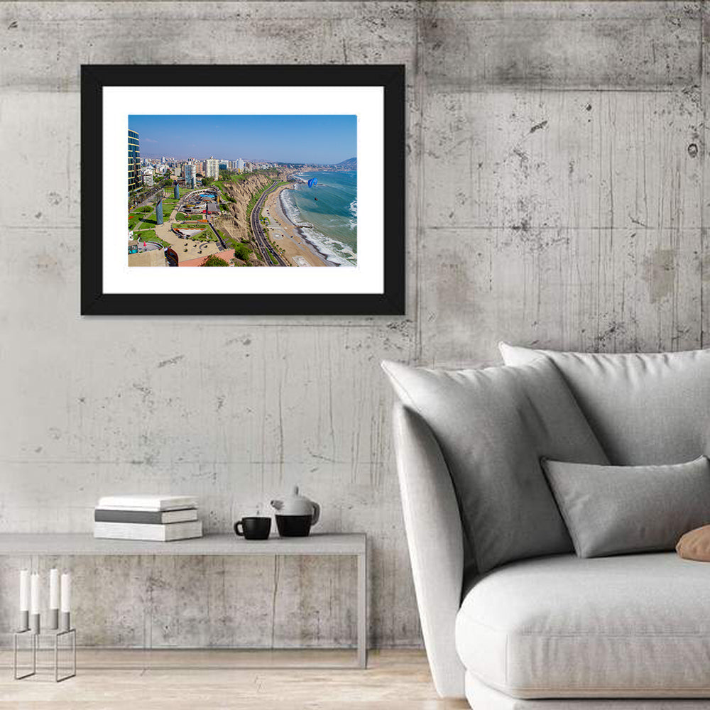 Miraflores Park Coastline Wall Art in a room, landscape