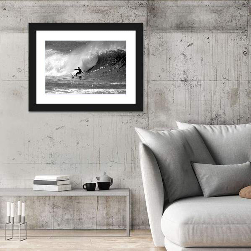 Surfer Riding a Large Wave Wall Art