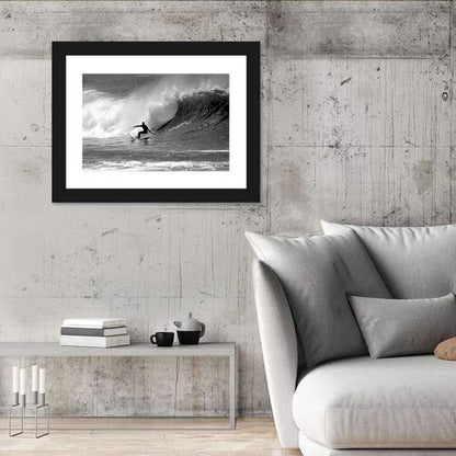 Surfer Riding a Large Wave Wall Art
