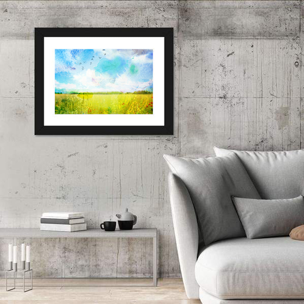Watercolor Wildflower Field Wall Art