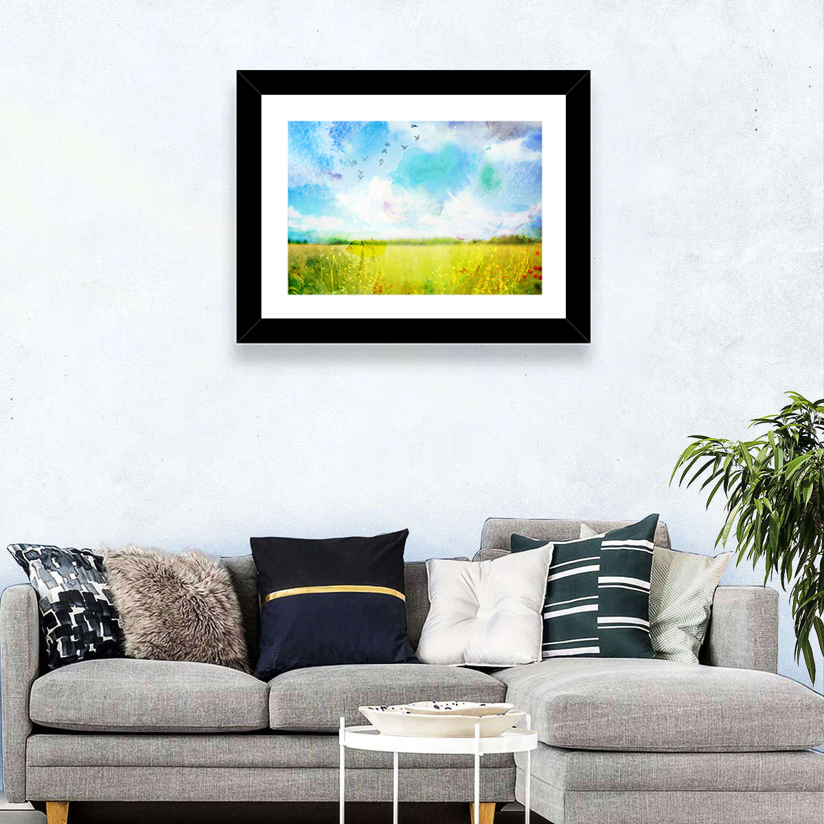 Watercolor Wildflower Field Wall Art