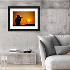 Golden Hour Photographer Silhouette Wall Art