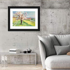 Spring Village Watercolor Wall Art