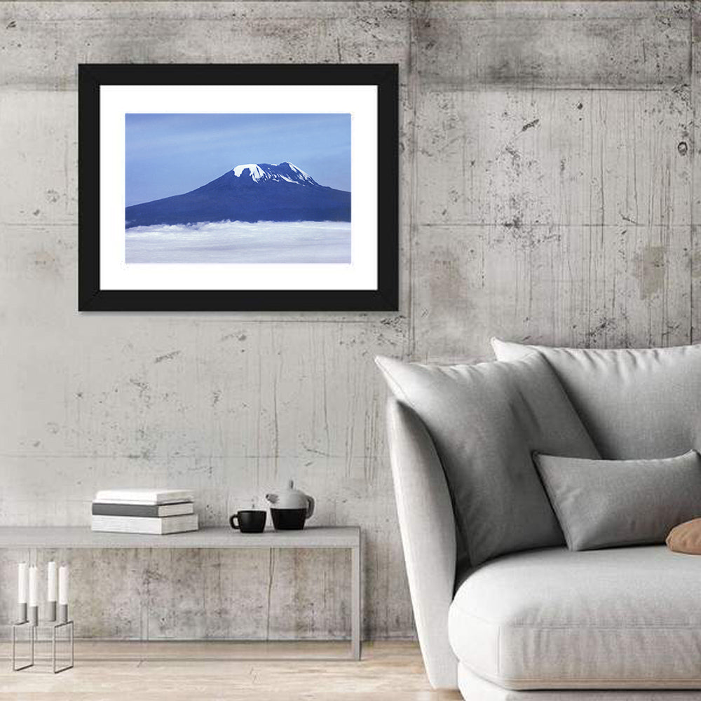 Snow-capped Kilimanjaro Wall Art in a room, landscape