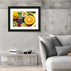 Vibrant Fresh Fruit Flat Lay Wall Art