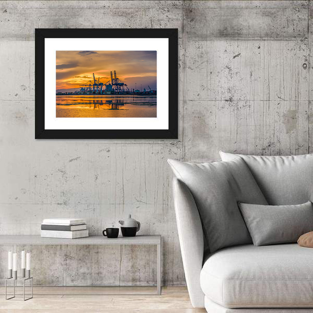 Djibouti Harbor at Sunset Wall Art