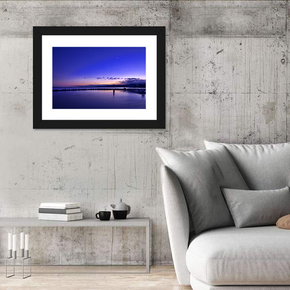 Lake Balaton Twilight Pier Wall Art
