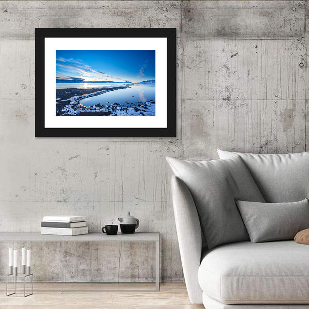 Lake Kleifarvatn Icy Shoreline Wall Art
