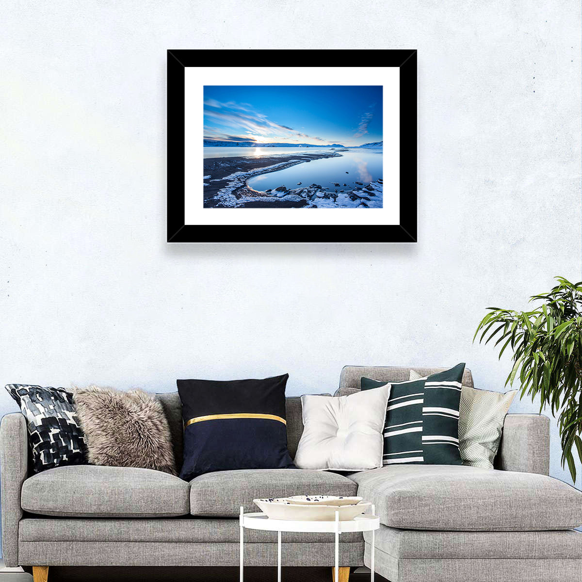 Lake Kleifarvatn Icy Shoreline Wall Art