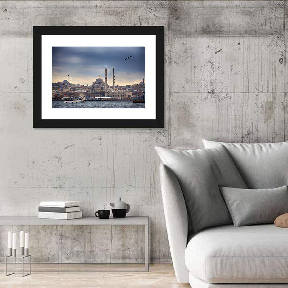 Istanbul Skyline with New Mosque Wall Art in a room, landscape