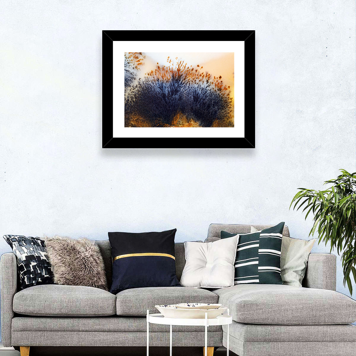 Moss Agate Study Wall Art in a room, landscape