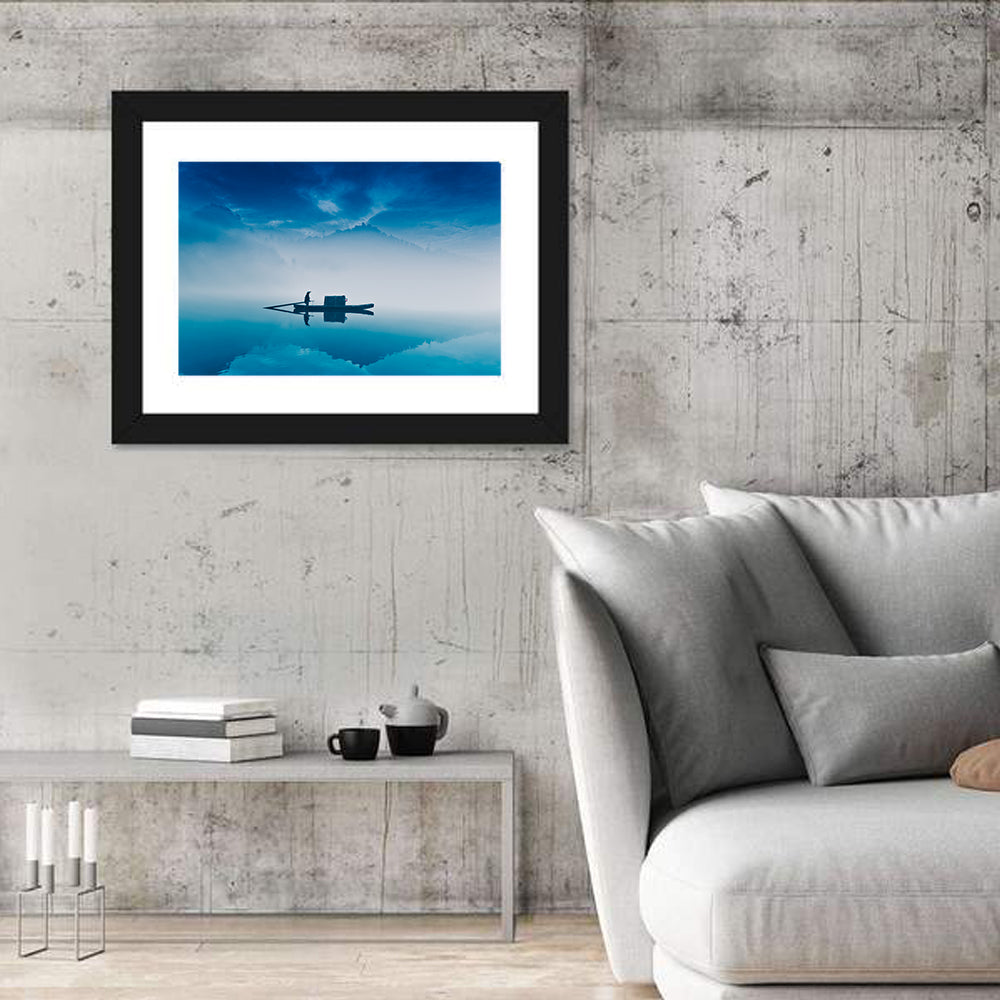 Dongjiang Lake Morning Wall Art in a room, landscape