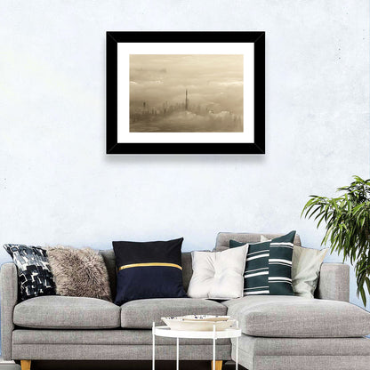 Dubai Haze Over Burj Khalifa Wall Art