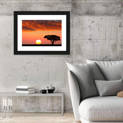 Serengeti Sunset Silhouette Wall Art