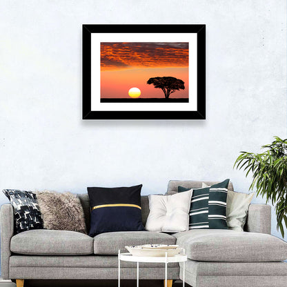 Serengeti Sunset Silhouette Wall Art