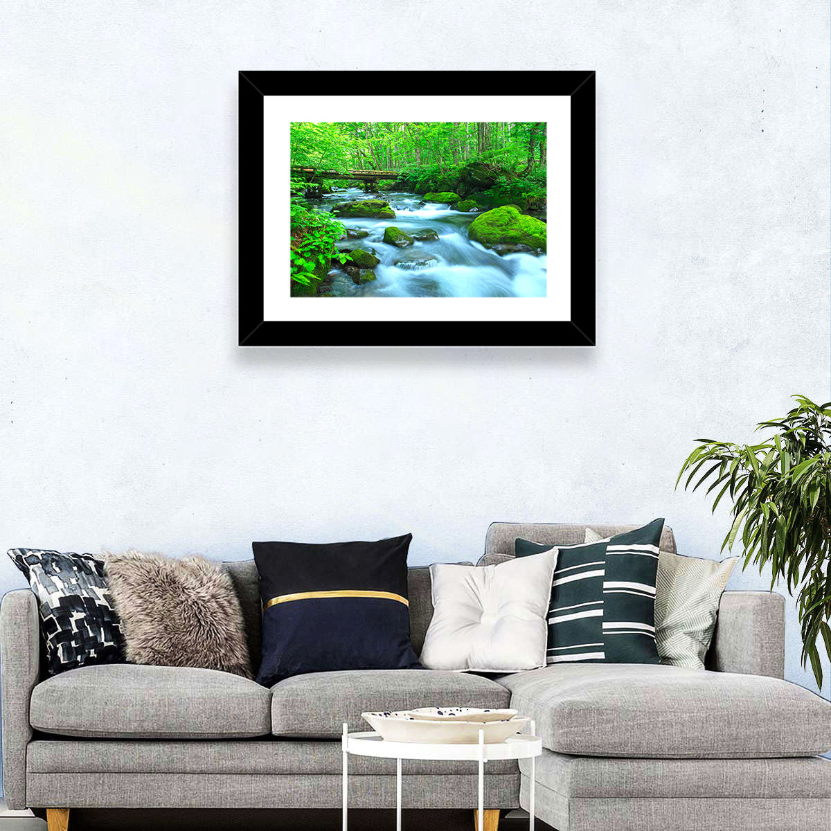 Mossy Forest Stream Wall Art