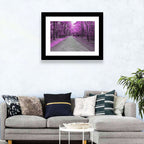 Magenta Autumn Forest Road Wall Art