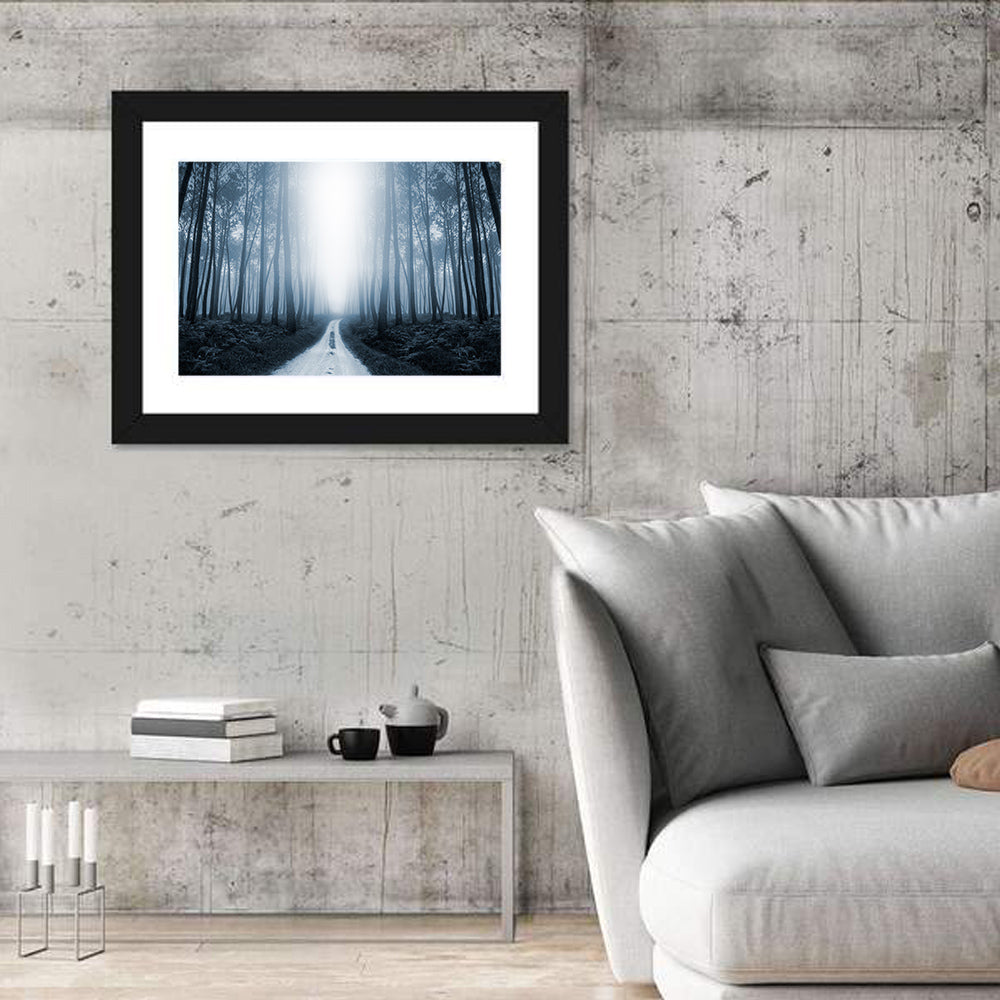 Misty Forest Road at Twilight Wall Art