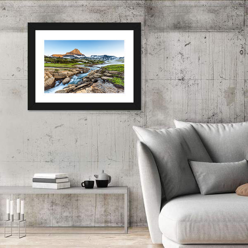 Logan Pass Golden Hour Wall Art in a room, landscape