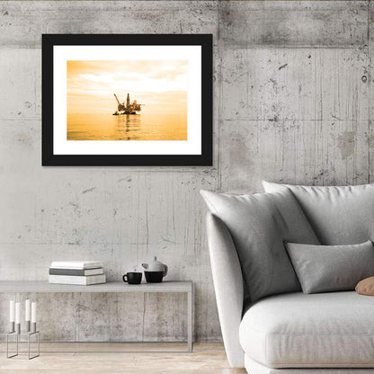 Golden Hour Oil Rig Wall Art
