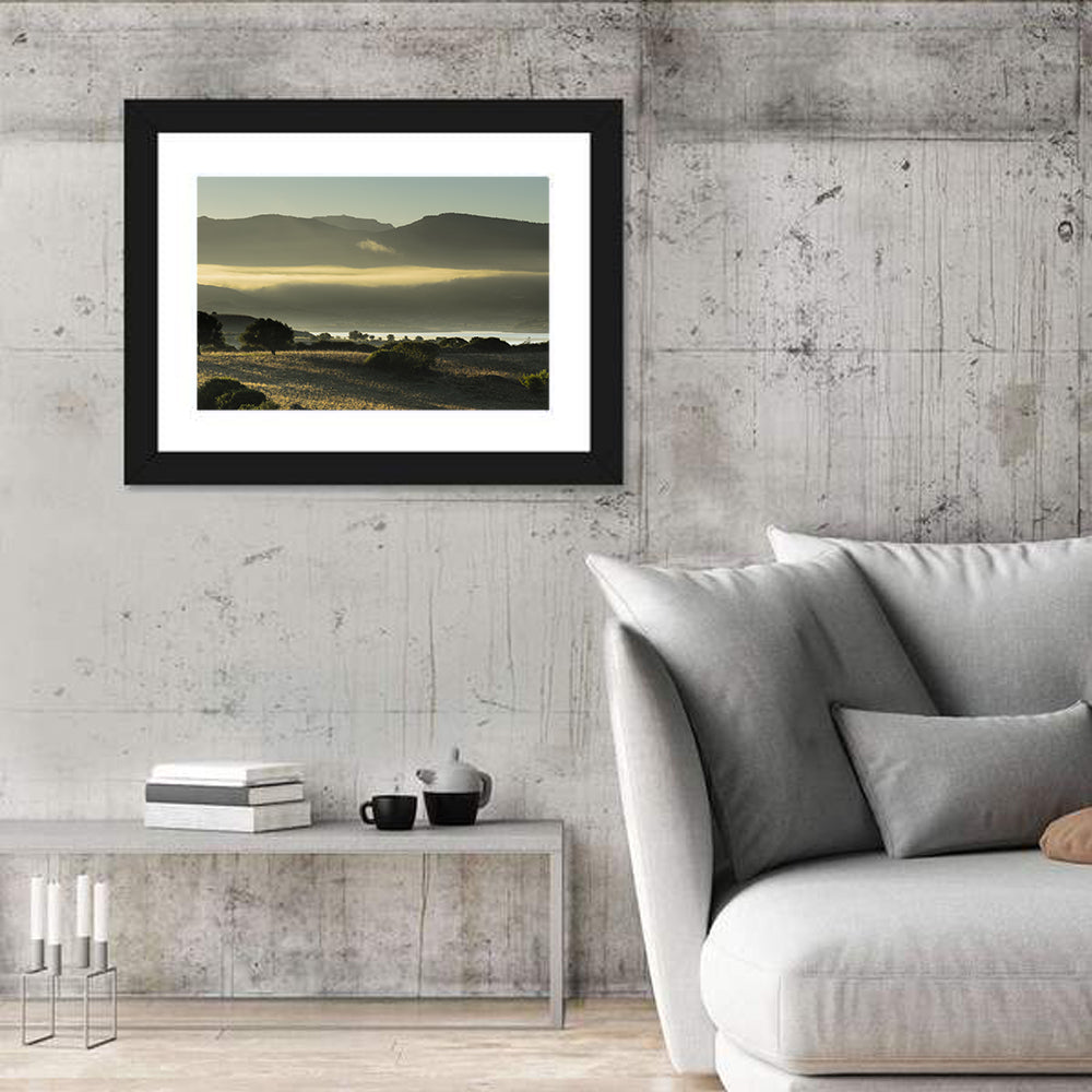 Lake Omodeo Morning Mist Wall Art
