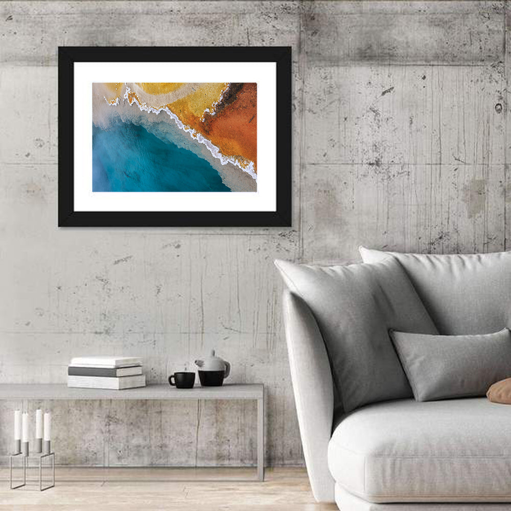 Grand Prismatic Spring Color Gradient Wall Art in a room, landscape
