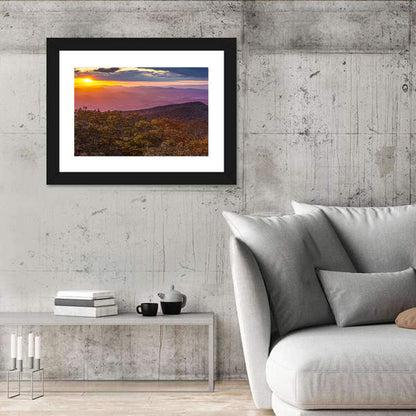 Blue Ridge Sunset Over Autumn Ridges Wall Art