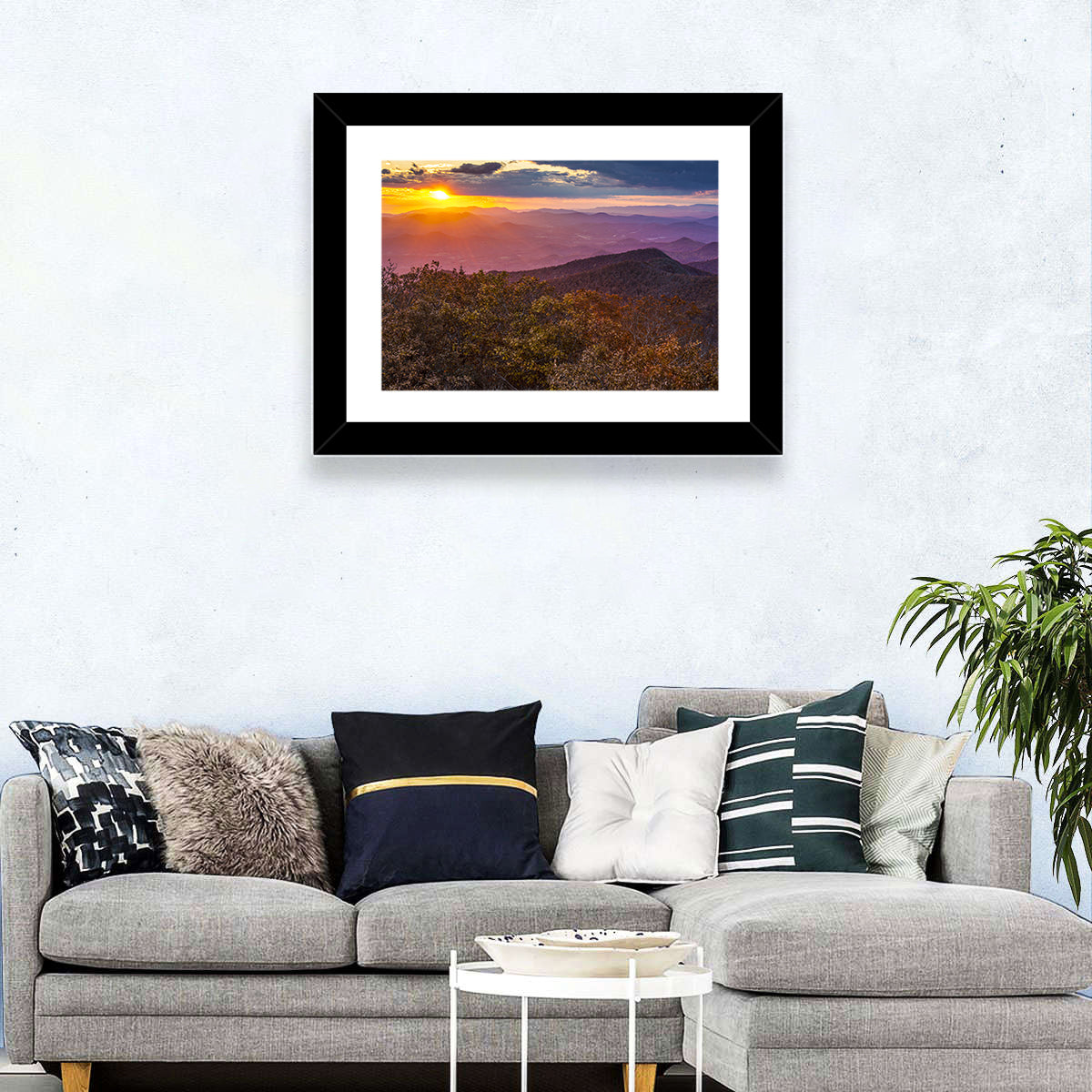 Blue Ridge Sunset Over Autumn Ridges Wall Art