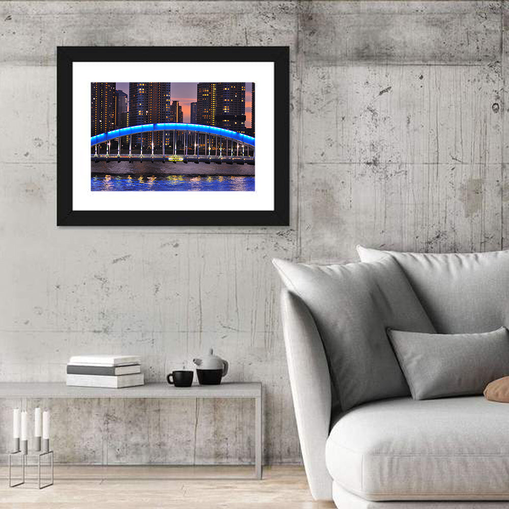 Eitai Bashi Bridge Wall Art in a room, landscape