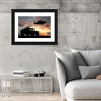 Helicopter and Humvee Silhouette Wall Art