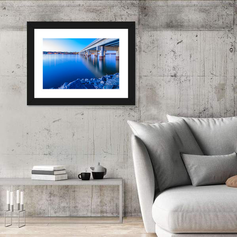 Lake Wylie Bridge at Twilight Wall Art