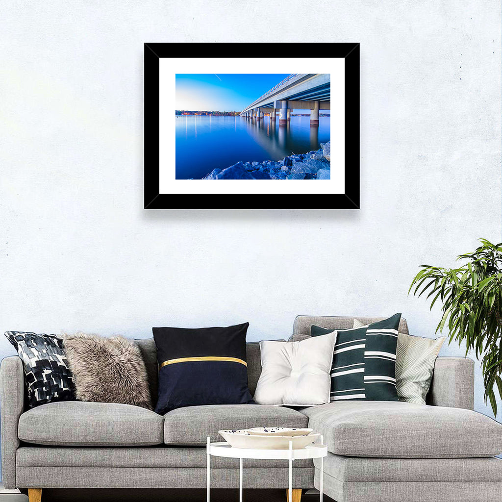 Lake Wylie Bridge at Twilight Wall Art