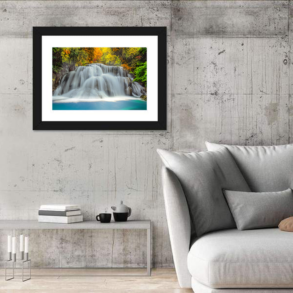 Erawan Falls Cascade Wall Art in a room, landscape