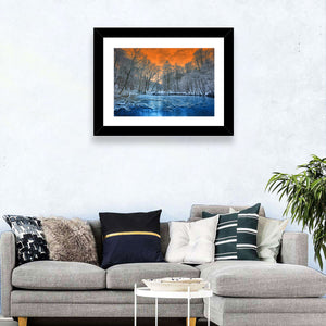 Winter Forest Lake Wall Art