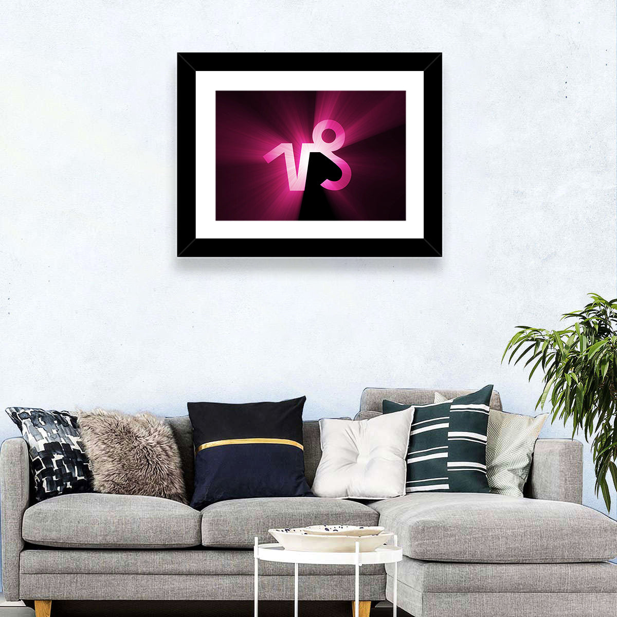Glowing Capricorn Symbol Wall Art