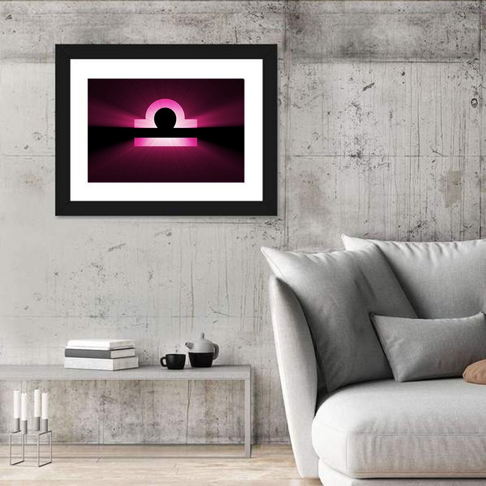 Libra Symbol Neon Glow Wall Art