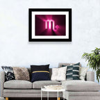 Scorpio Glyph with Magenta Burst Wall Art