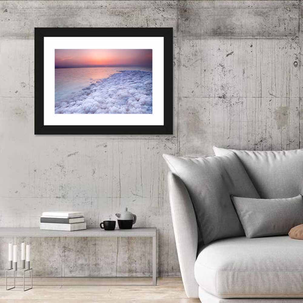 Dead Sea Salt Shoreline Sunset Wall Art