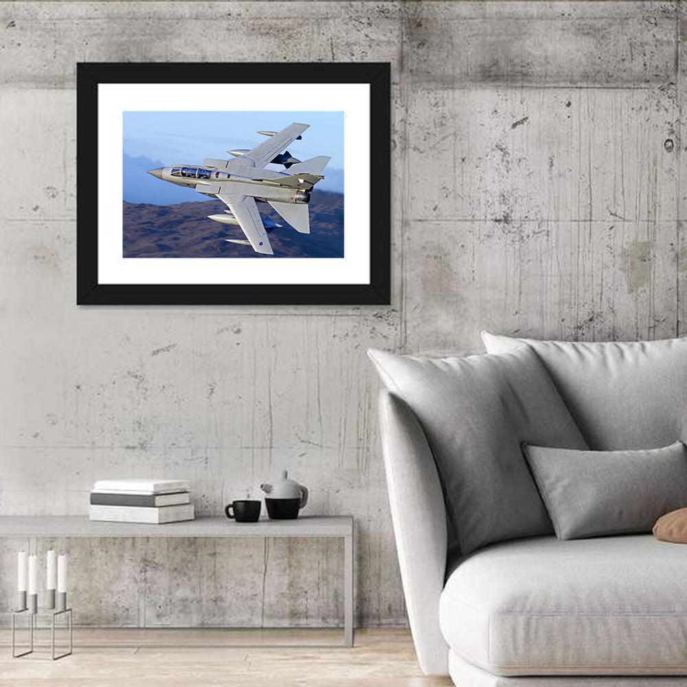 Tornado Gr4 in Flight Wall Art in a room, landscape