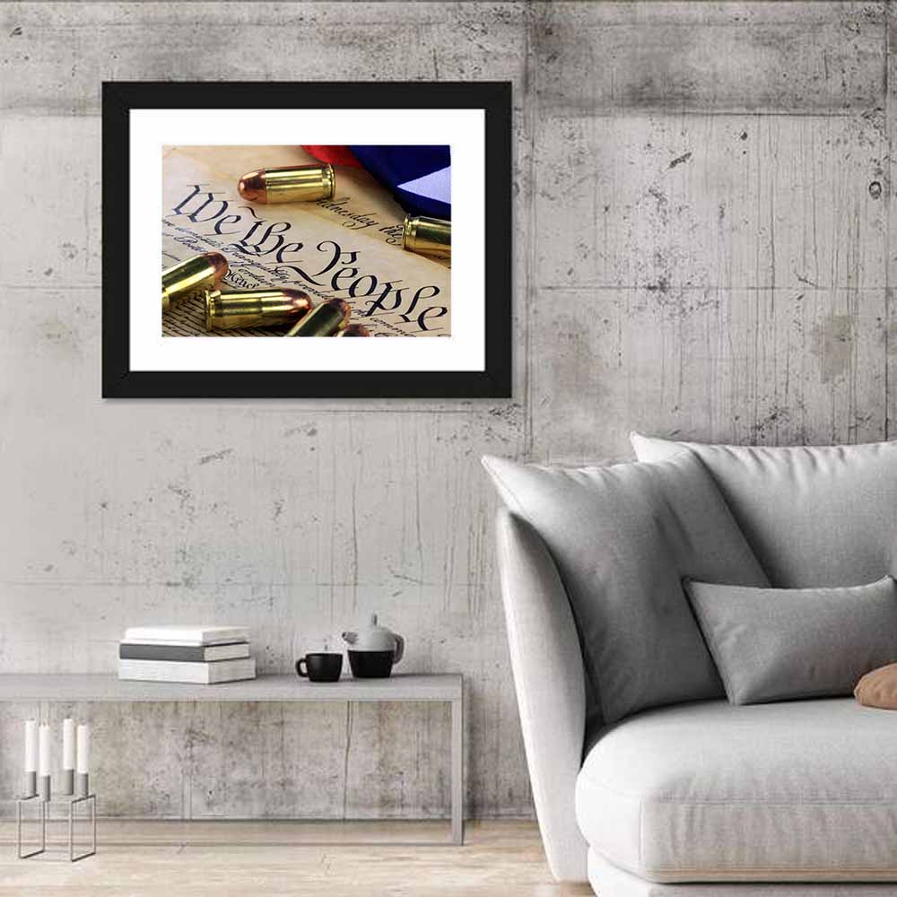 Second Amendment Bullets on Constitution Wall Art