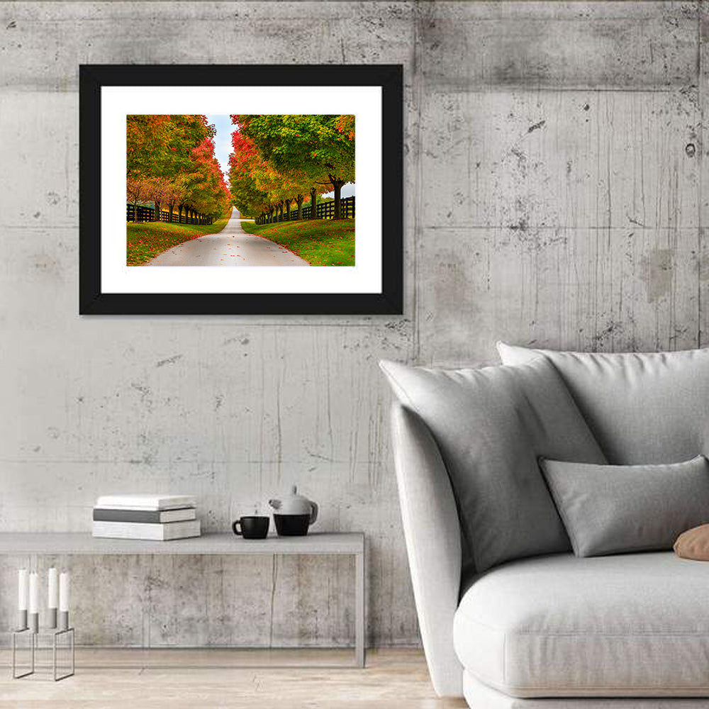 Tree-lined Farm Lane, Kentucky Wall Art in a room, landscape